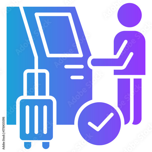 Self Check-In glyph gradient icon