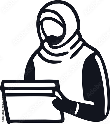 Modern professional wearing hijab reviews documents for business strategy success and growth