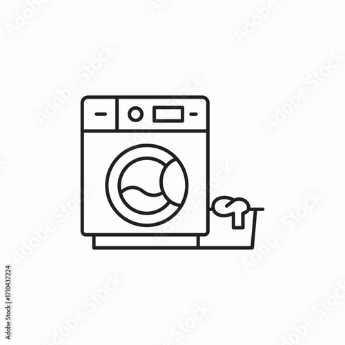 laundry washing machine icon sign vector