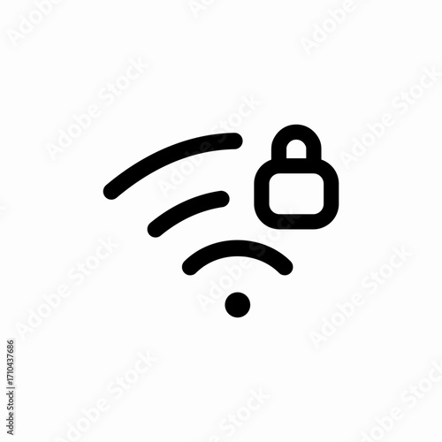 lock wifi internet icon sign vector