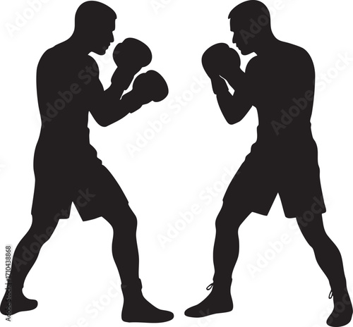 Boxing Match Silhouette