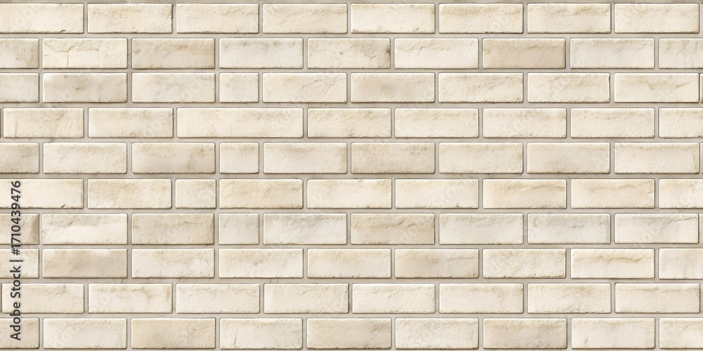Naklejka premium Beige Brick Wall Seamless Texture Background for Design and Decoration