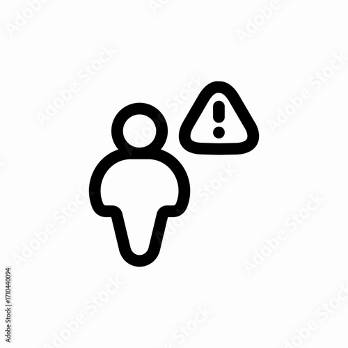person exclamation mark warning icon sign vector
