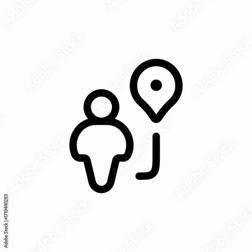 person path navigation location icon sign vector