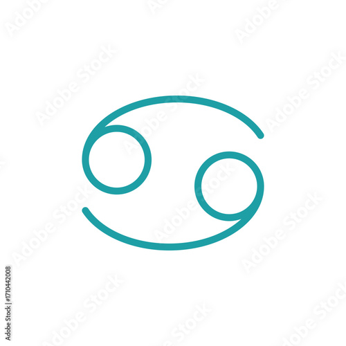 Cancer zodiac icon in color for horoscope, zodiac, and astrology applications.