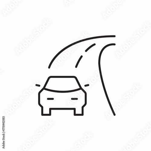 road car turn icon sign vector