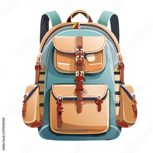 vector illustration of a hiking backpack isolated