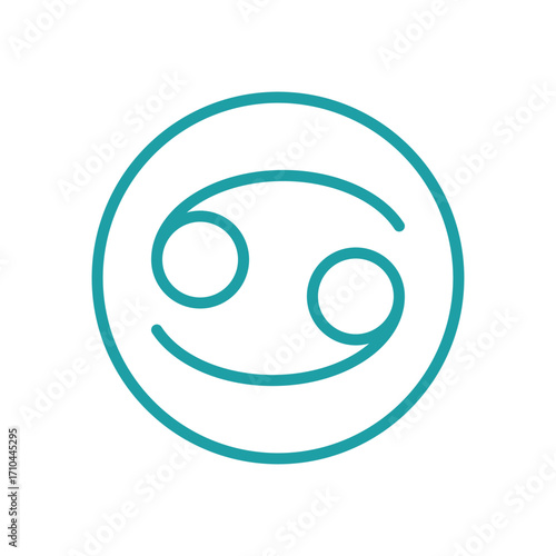 Cancer zodiac icon in color for horoscope, zodiac, and astrology applications.