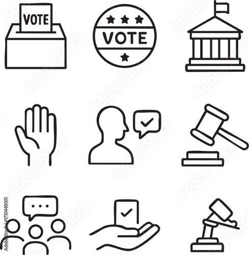Voting and Civic Engagement Icons