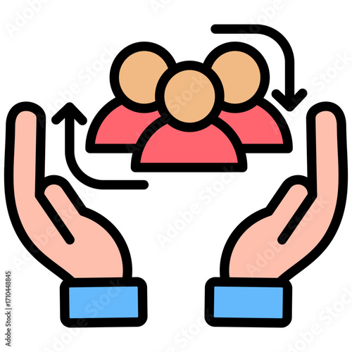 Social Welfare lineal color icon