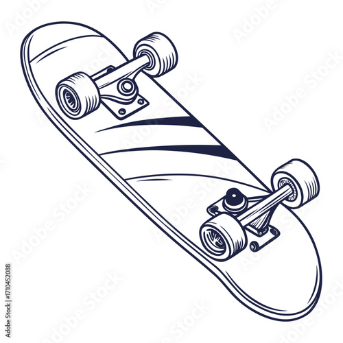 Classic skateboard, a timeless symbol of skateboarding culture and urban lifestyle, perfect for skateboarders and extreme sports enthusiasts