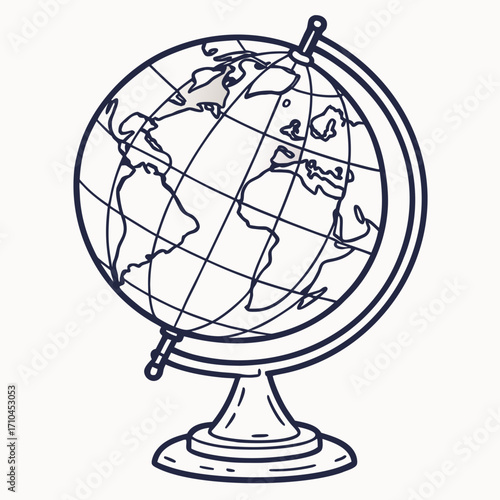 Illustration of a globe the globe is a classic representation of the world, with continents and lines of latitude and longitude