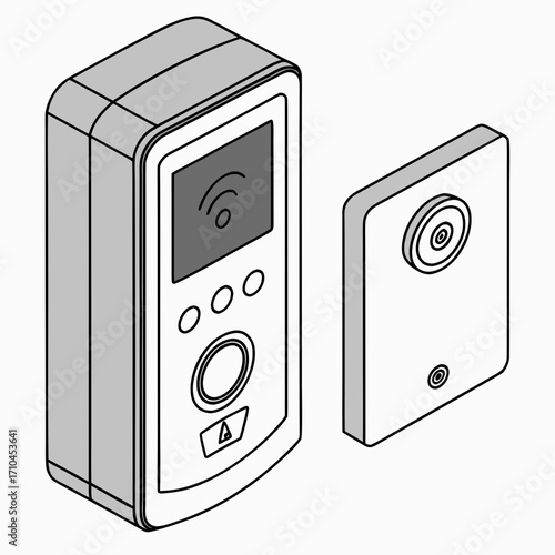 Modern video doorbell and chime, ideal for smart home security and remote monitoring stay connected and secure