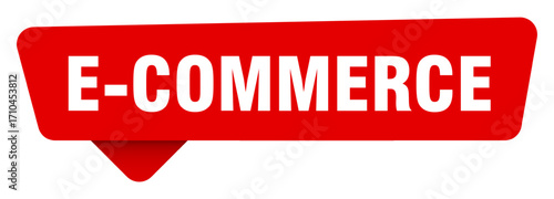 e-commerce red sticker isolated on transpatent background. e-commerce sign