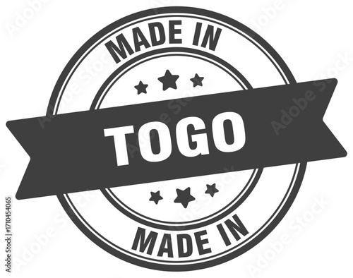 Made in Togo round sign. Made in Togo stamp.