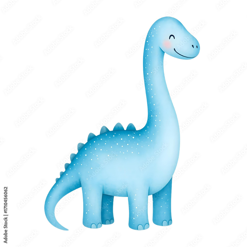 Naklejka premium Cute watercolor dinosaur cartoon illustration isolated on white background