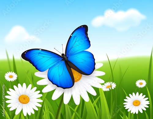 Springtime serenity with a vibrant butterfly