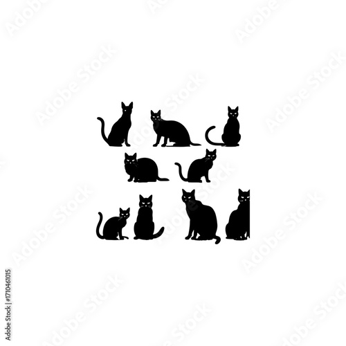 The black cat silhouette set.