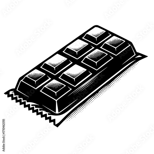 Chocolate unwrapped image vector illustration