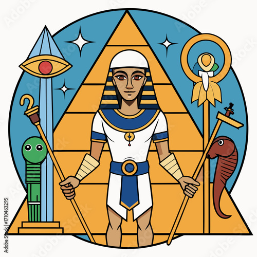 Explore ancient egypt pharaohs pyramids and egyptian culture in this stunning illustration art design