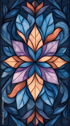 Wallpaper Mural Abstract floral glass window pattern Torontodigital.ca