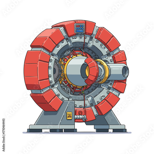 particle accelerator machine running safely for nuclear fusion research in a lab setting for scientific advancement