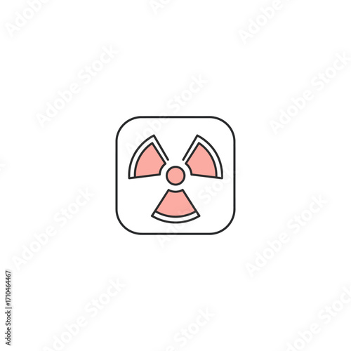 radiation sign in rounded square warning of hazard danger risk and health perfect for safety documents