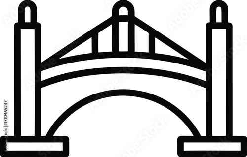 bridge reliability outline icon vector on transparent.