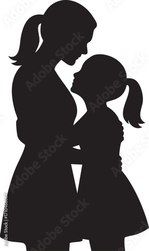 Mother and Daughter Silhouette
