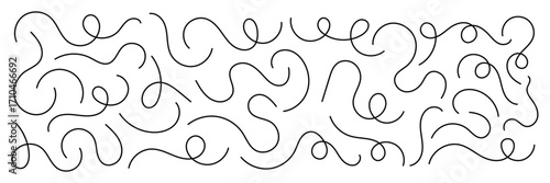 Curvy abstract squiggles collection. Vector swirl lines. Thine line squiggle wavy shapes. Wavy line pattern with curvy abstract squiggles.