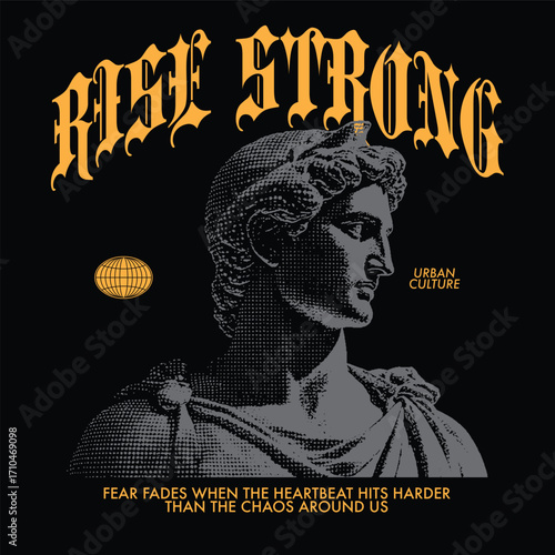 Urban streetwear graphic t shirt design bold edgy typography for apparel
