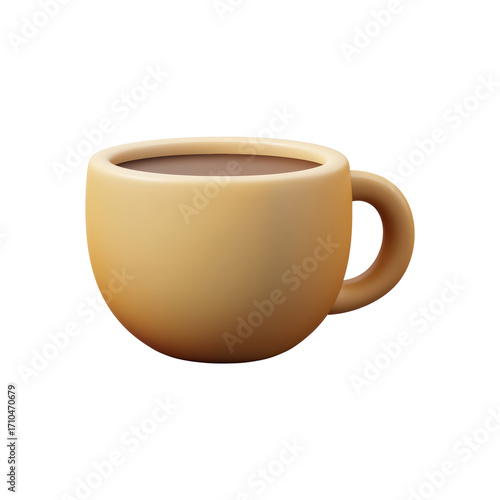 Coffee Cup Emoji Illustration. Warm Beverage Symbol For Communication And Digital Interaction. Isolated On Transparent Background