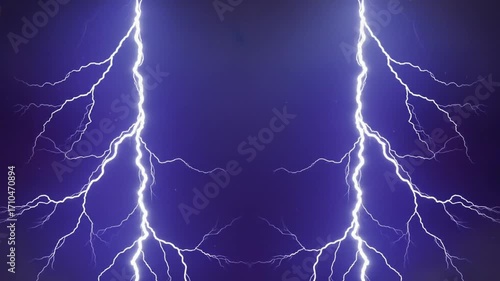 Dramatic lightning bolts illuminating a dark sky, creating a striking visual effect