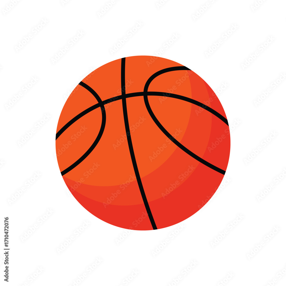 Fototapeta premium Simple basketball flat vector illustration on a white background