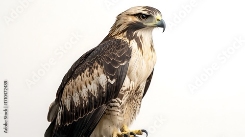 Golden eagle and red-tailed hawk raptors in flight are magnificent predators with brown feathers, sharp beaks, and intense eyes, captured as stunning wildlife portraits