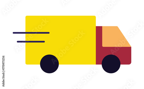 Modern symbol of a shipping van for e-commerce and fast transport. Colorful logistics vehicle graphic.