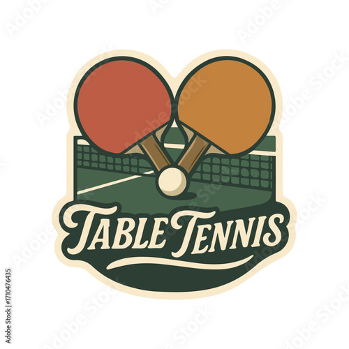 vintage table tennis sport clipart, retro sports, ping pong svg