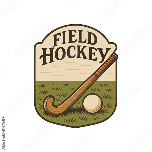 vintage field hockey sport clipart, retro sports