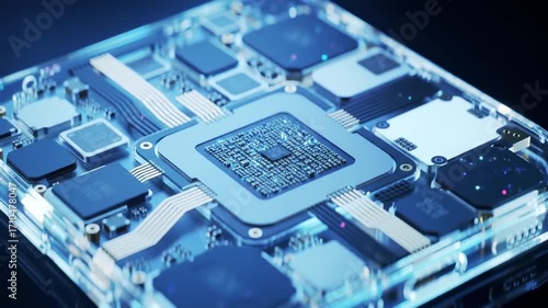 Detailed view of a complex circuit board
