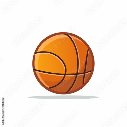 Orange Basketball with Black Lines