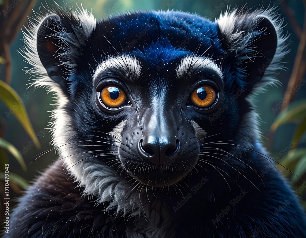 Fototapeta premium Close-up portrait of a lemur