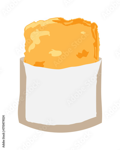 平袋に入れたハッシュドポテトのイラスト