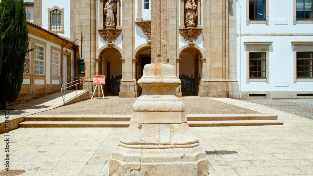 Saint Anthony of the Capuchins convent and monastery forms a religious complex of stone architecture with a simple church and monastic quarters in Guimaraes, Portugal