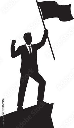 Business leader celebrating victory