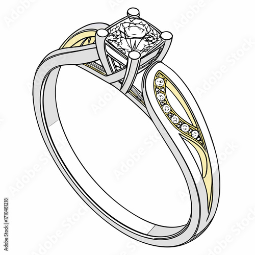 Elegant engagement ring featuring a diamond stone