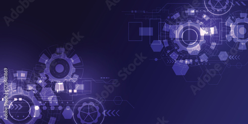 Futuristic Digital Gear Technology Background