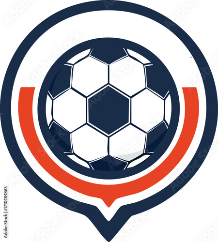 Soccer Ball Icon with Circular Design