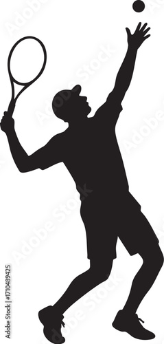 Tennis Serve Silhouette