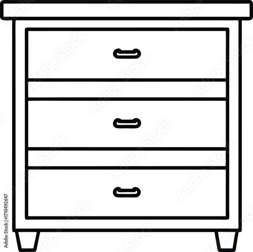 drawer cabinet outline icon with neatly labeled.