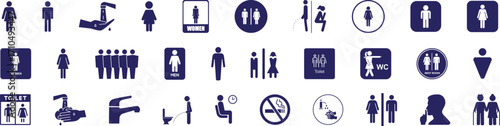 Public places regulatory signs and symbols set | Ladies and gents toilet, men. women, no smoking, drinking water, silence, handicap etc